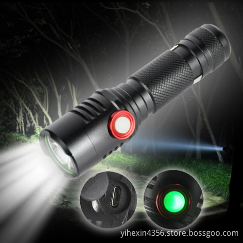 Boruit 2017 Torch Micro-USB 229 Hand-held LED Flashlight CREE L2 with Power Display